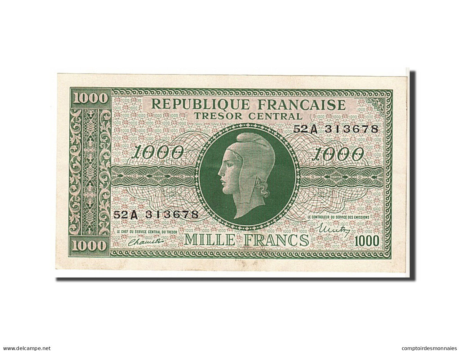 Billet, France, 1000 Francs, 1943-1945 Marianne, 1945, SUP+, Fayette:VF 12.1 - 1943-1945 Marianne