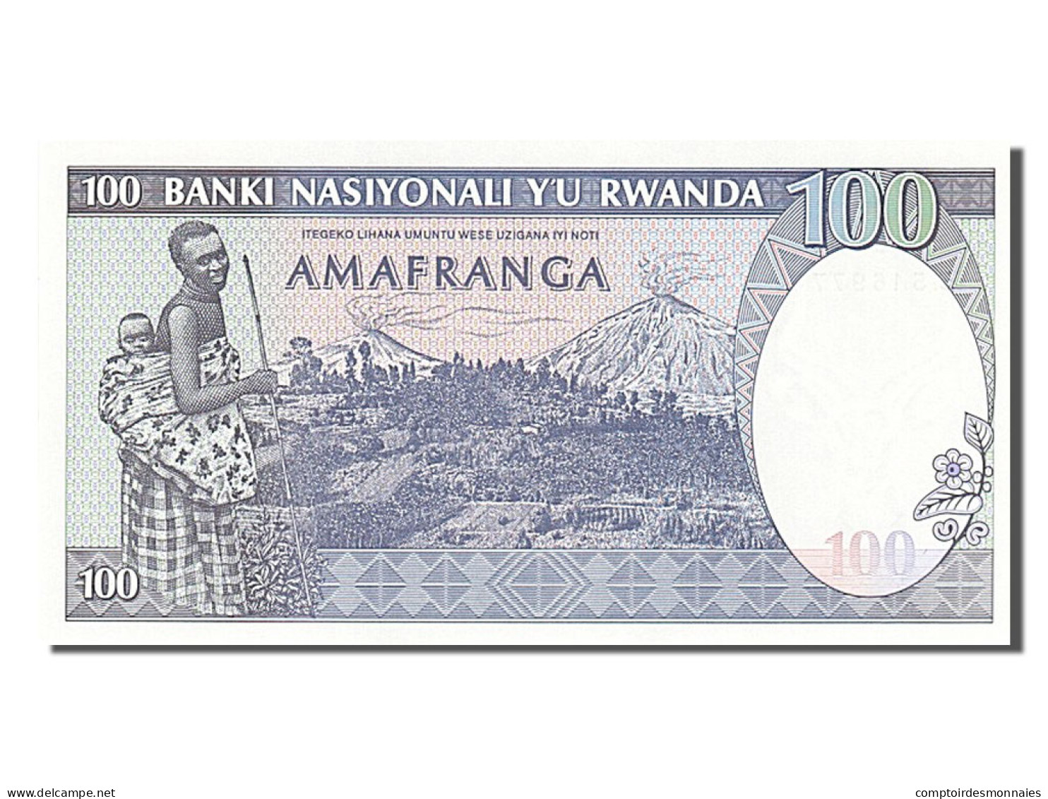 Billet, Rwanda, 100 Francs, 1982, 1982-08-01, NEUF - Rwanda