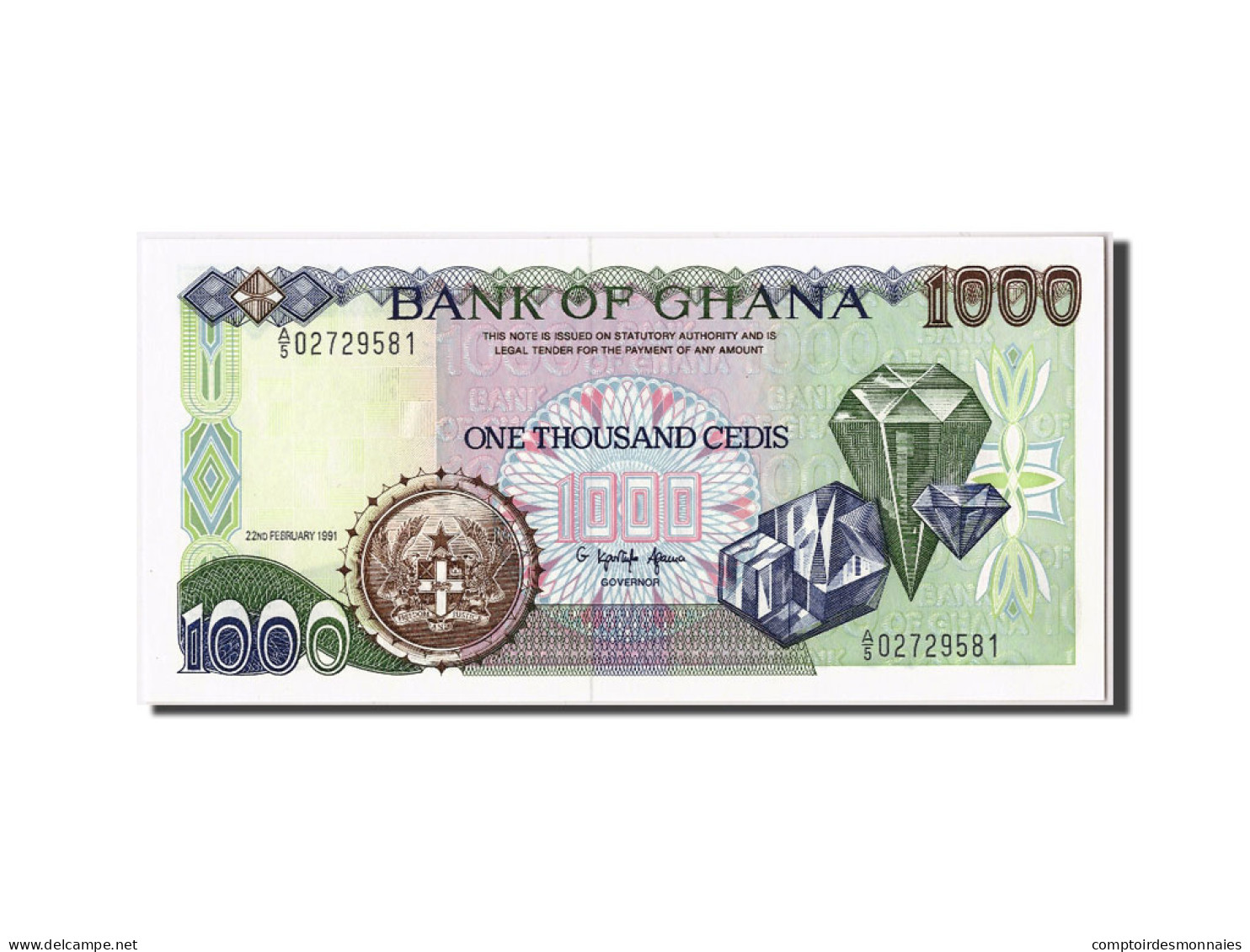 Billet, Ghana, 1000 Cedis, 1991, 1991-02-22, NEUF - Ghana