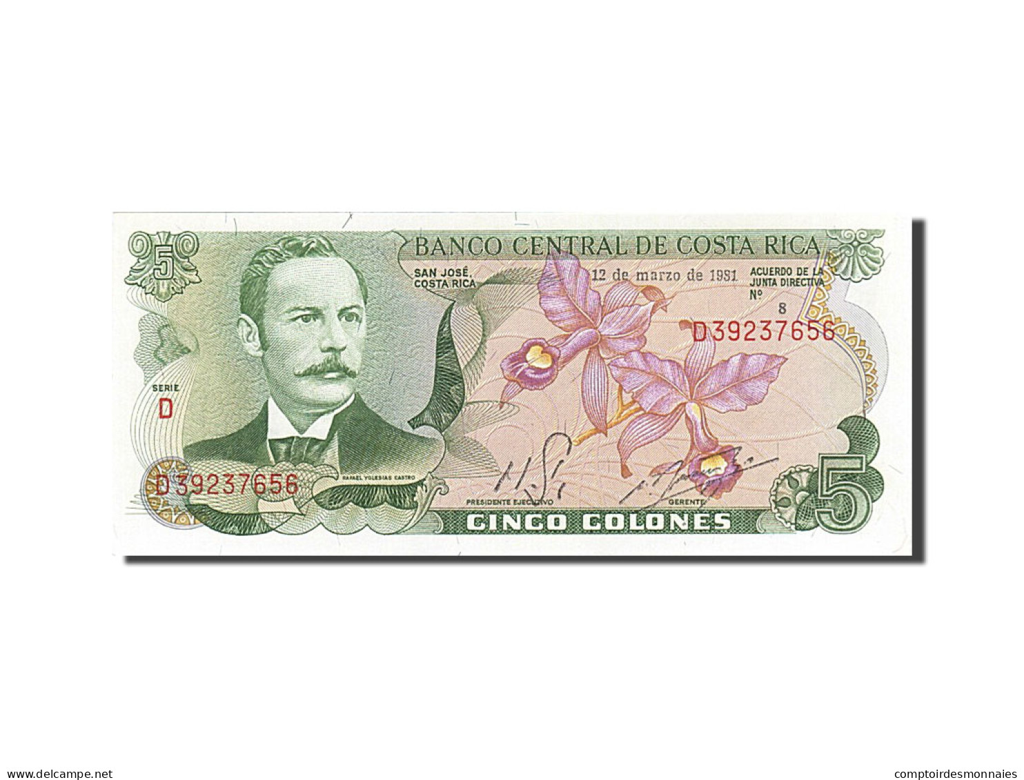 Billet, Costa Rica, 5 Colones, 1981, 1981-03-12, NEUF - Costa Rica