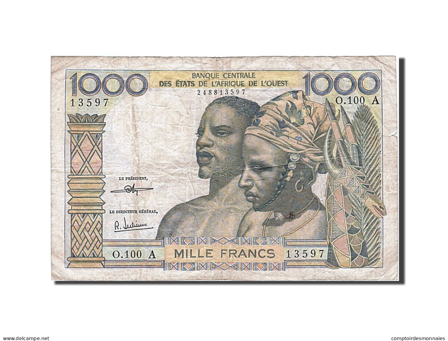 Billet, West African States, 1000 Francs, 1959, TB - Autres - Afrique