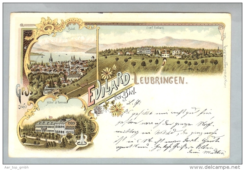 AK BE Evilard-Leubringen 1900-06-20Litho D.GuggenHeim#1657 - Evilard