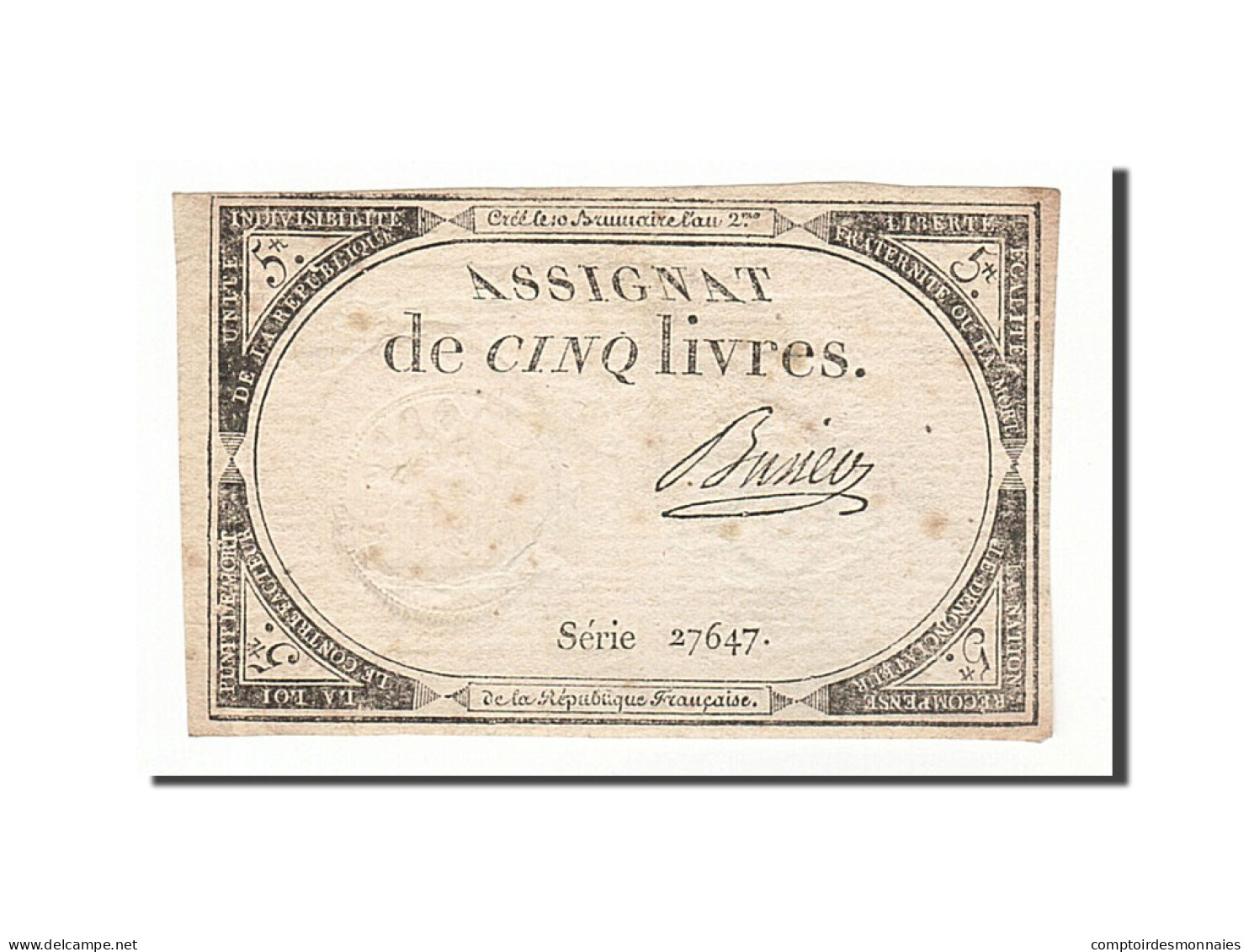 Billet, France, 5 Livres, 1793, Busier, TTB, KM:A76, Lafaurie:171 - Assignats & Mandats Territoriaux
