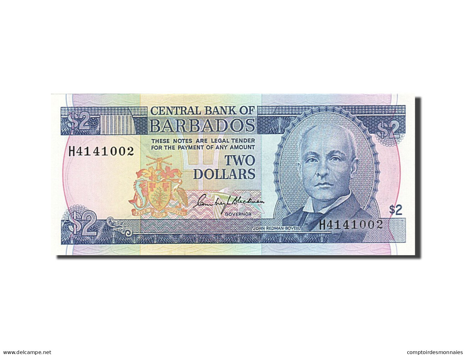 Billet, Barbados, 2 Dollars, 1980, NEUF - Barbades