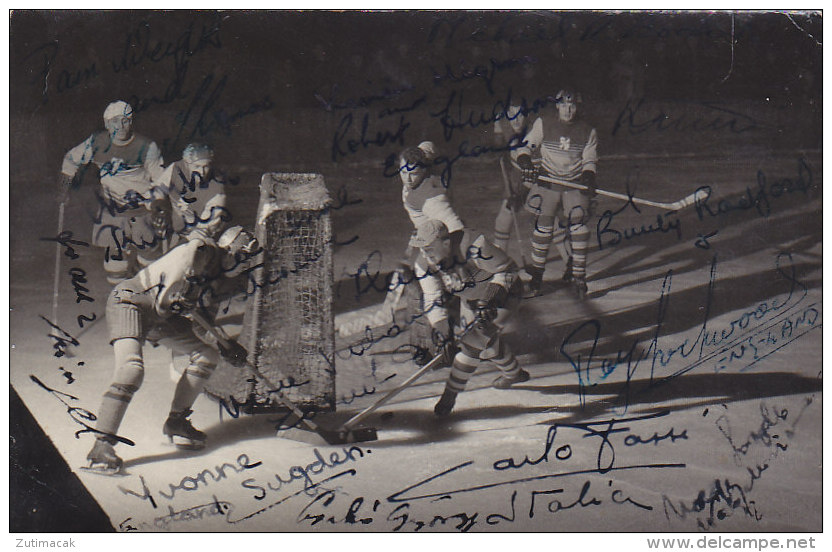 Figure Skating World Championship Budapest Hungary 1955 Postcard W Signatures ! - Pattinaggio Artistico