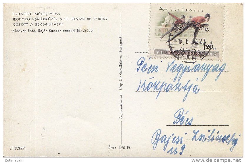 Figure Skating World Championship Budapest Hungary 1955 Postcard W Signatures ! - Eiskunstlauf