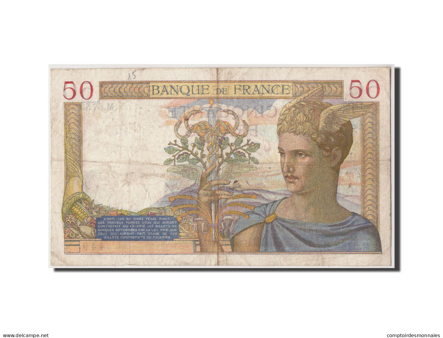 Billet, France, 50 Francs, 50 F 1934-1940 ''Cérès'', 1937, 1937-02-25, TTB - 50 F 1934-1940 ''Cérès''