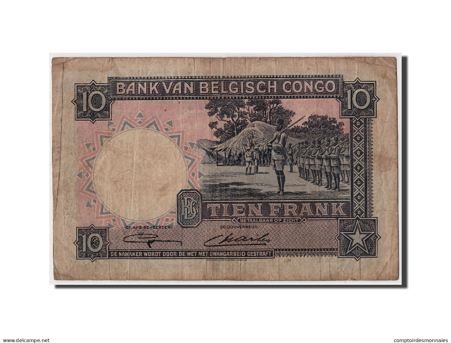Billet, Congo Belge, 10 Francs, 1948, 1948-11-11, TTB - Banca Del Congo Belga