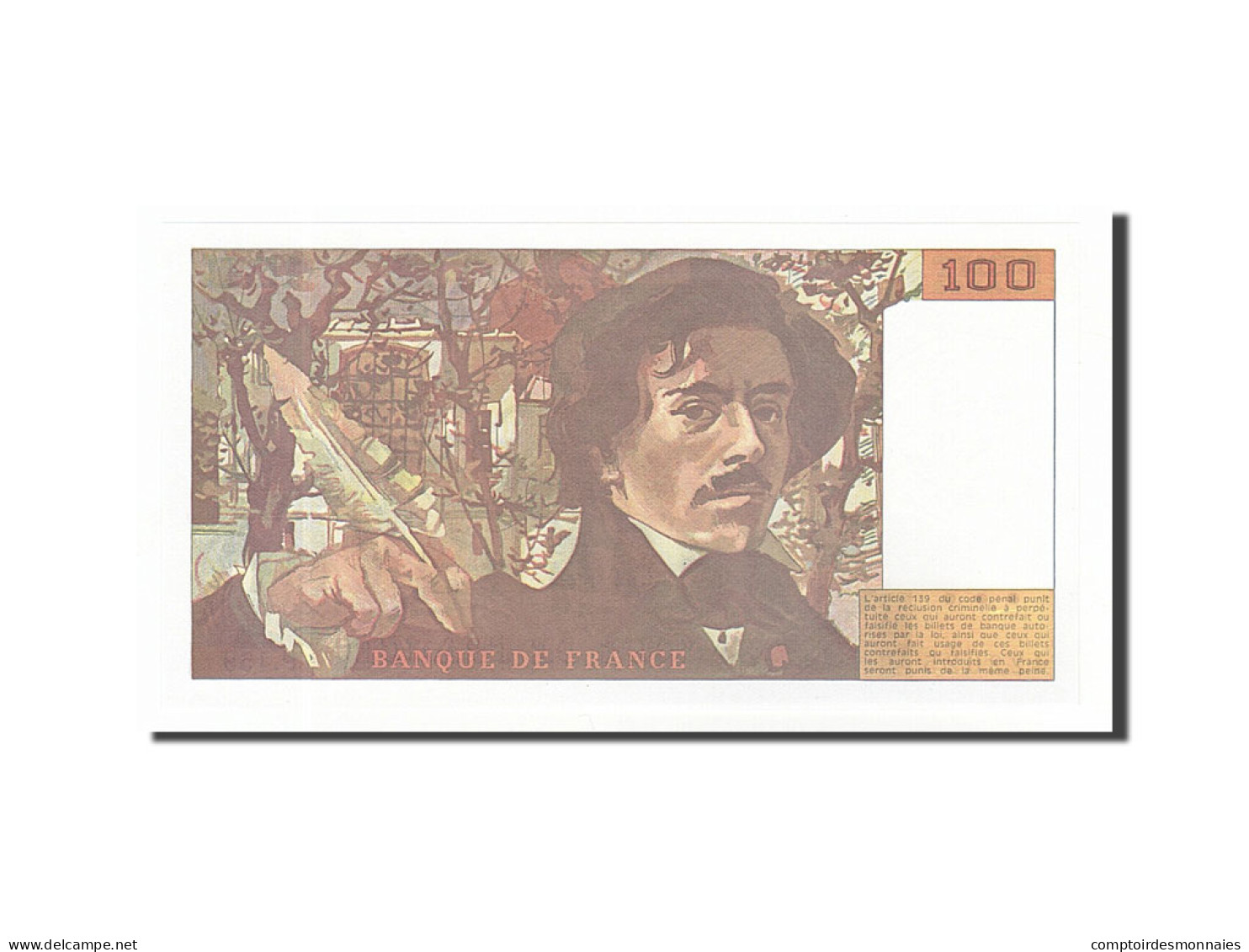 Billet, France, 100 Francs, 100 F 1978-1995 ''Delacroix'', 1990, NEUF - 100 F 1978-1995 ''Delacroix''