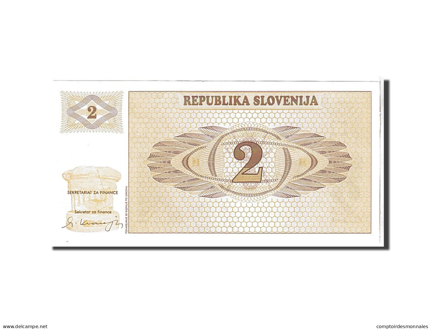 Billet, Slovénie, 2 (Tolarjev), 1990, KM:2a, NEUF - Eslovenia