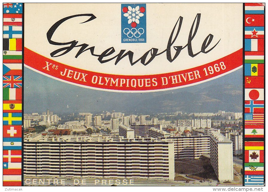 Olympic Games Grenoble 1968 Press Center Postcard - Jeux Olympiques