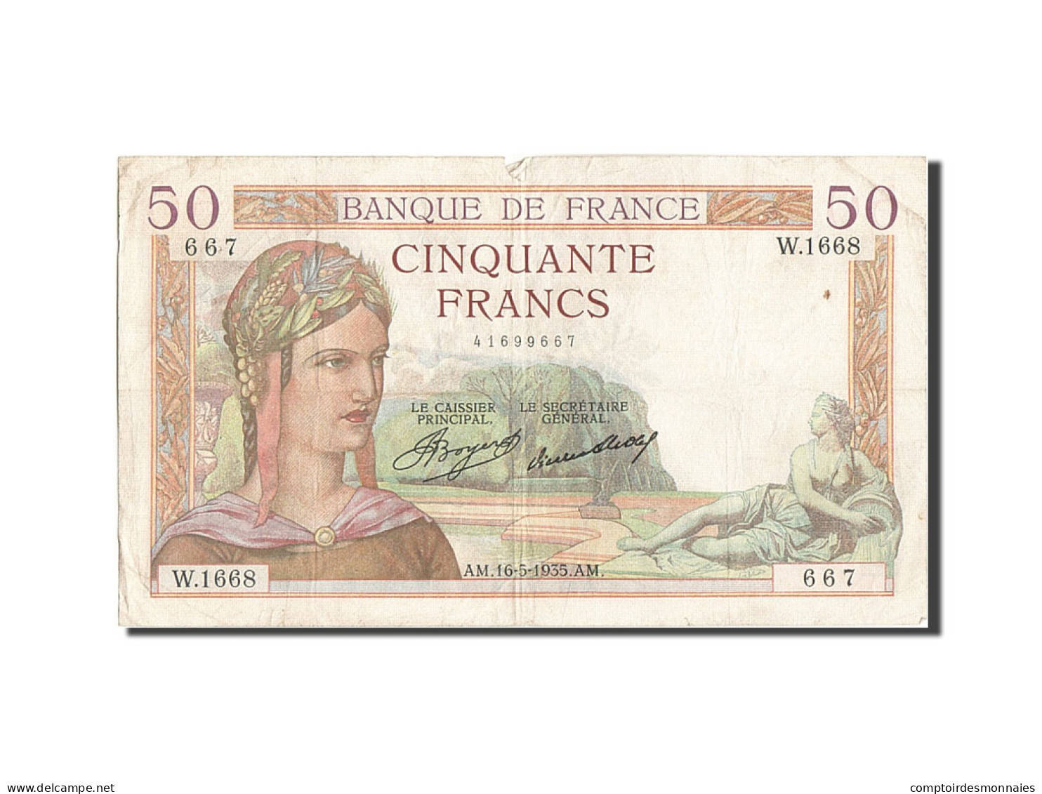 Billet, France, 50 Francs, 50 F 1934-1940 ''Cérès'', 1935, 1935-05-16, TB - 50 F 1934-1940 ''Cérès''