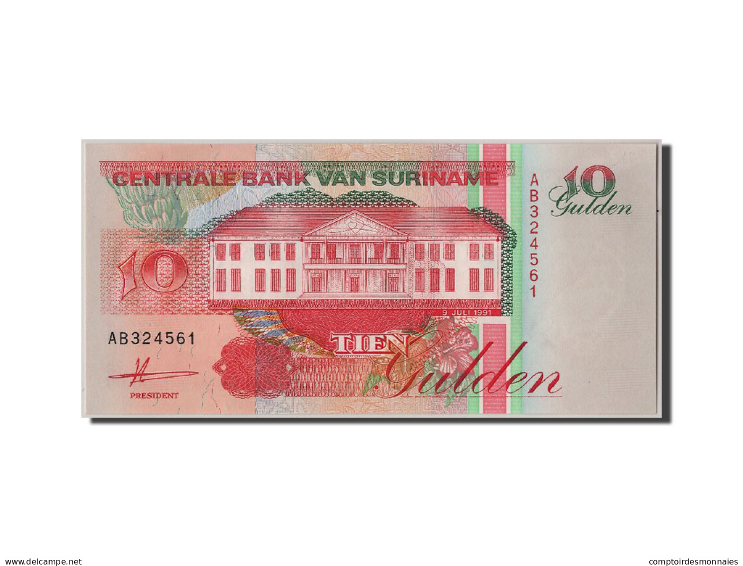 Billet, Suriname, 10 Gulden, 1991, 1991-07-09, NEUF - Surinam