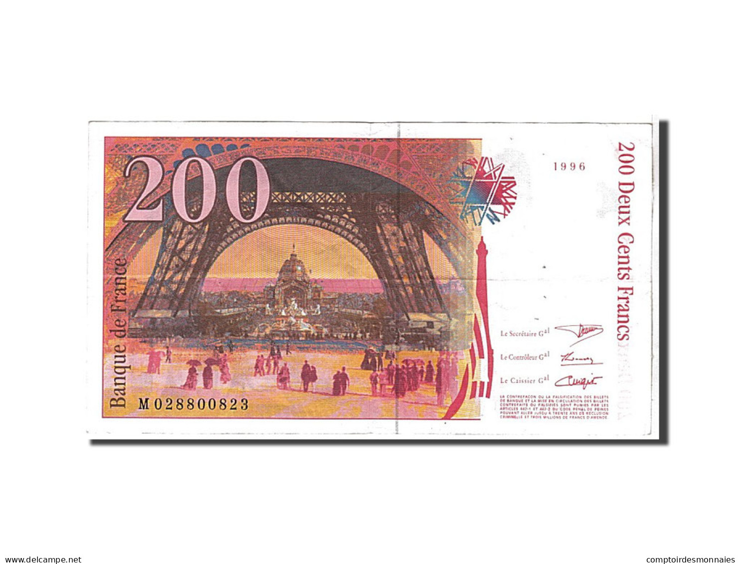 France, 200 Francs, Eiffel, M, TTB - 200 F 1995-1999 ''Eiffel''