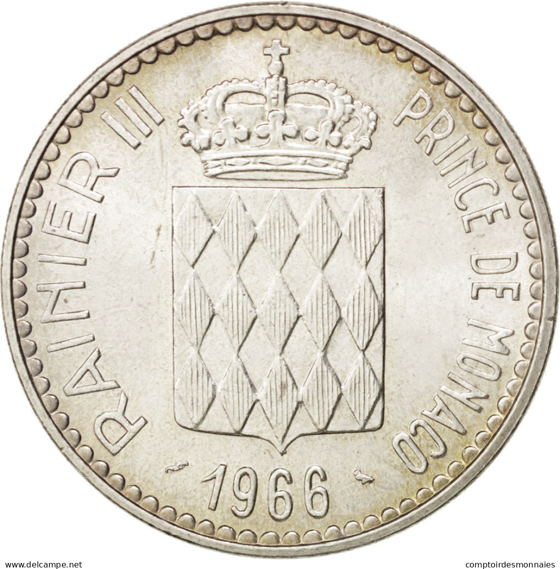 Monnaie, Monaco, Rainier III, 10 Francs, 1966, SUP, Argent, KM:146, Gadoury:155 - 1960-2001 Nouveaux Francs