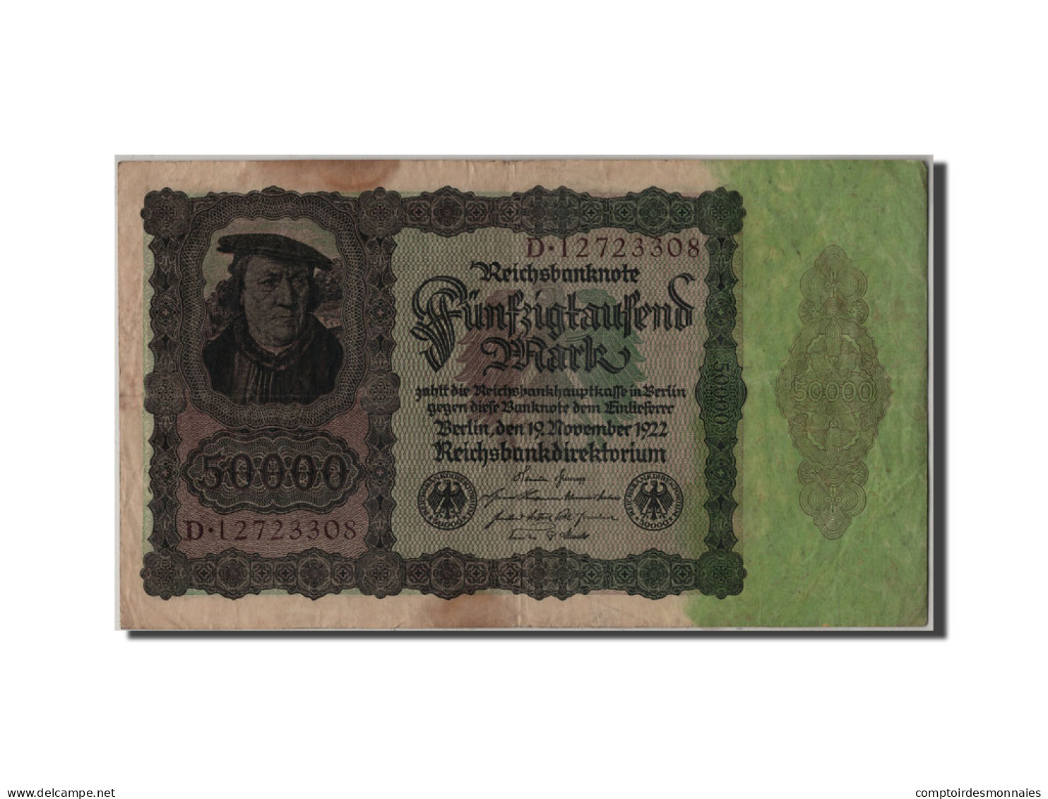 Billet, Allemagne, 50,000 Mark, 1922, 1922-11-19, TB+ - 50000 Mark