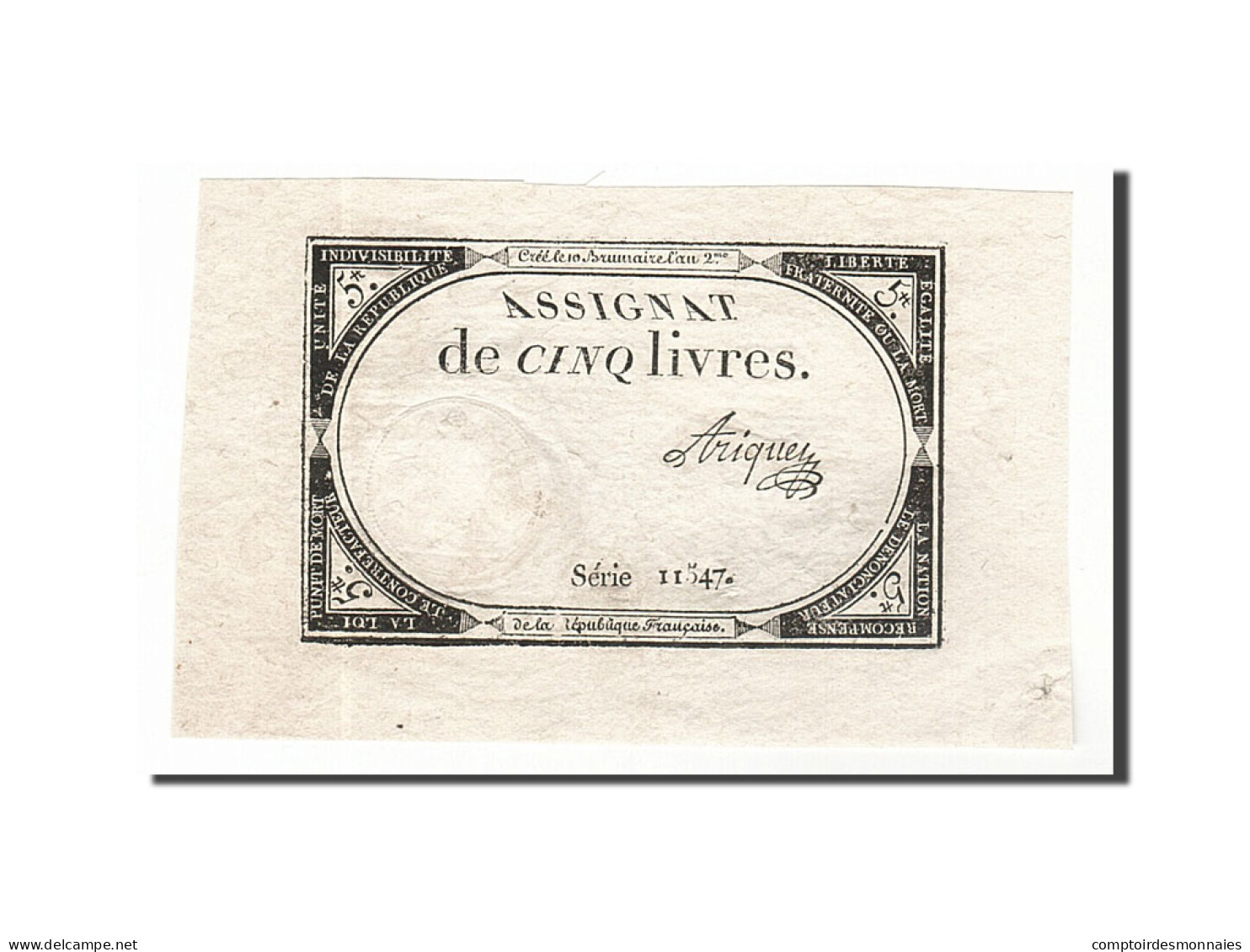 Billet, France, 5 Livres, 1793, Ariquey, SPL, KM:A76, Lafaurie:171 - Assignats & Mandats Territoriaux