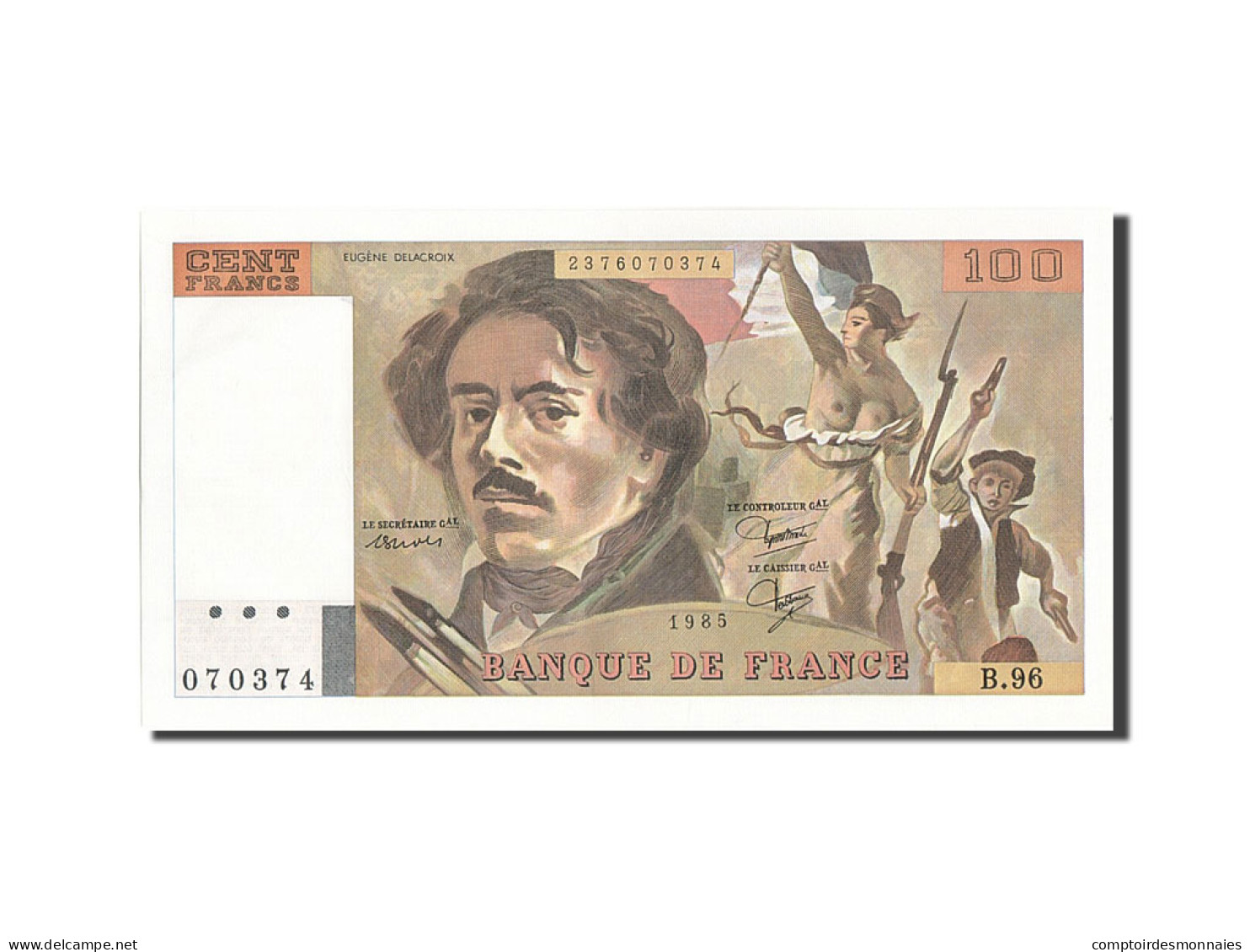 Billet, France, 100 Francs, 100 F 1978-1995 ''Delacroix'', 1985, SUP+ - 100 F 1978-1995 ''Delacroix''