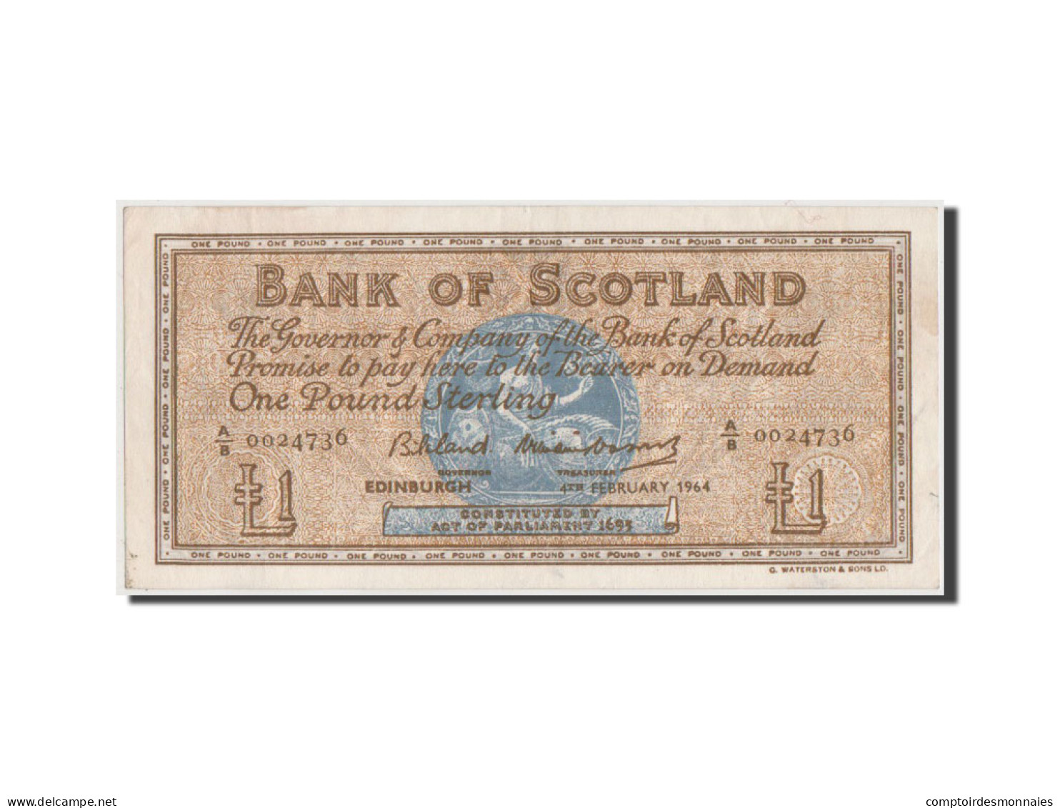 Billet, Scotland, 1 Pound, 1964, TTB - 1 Pound