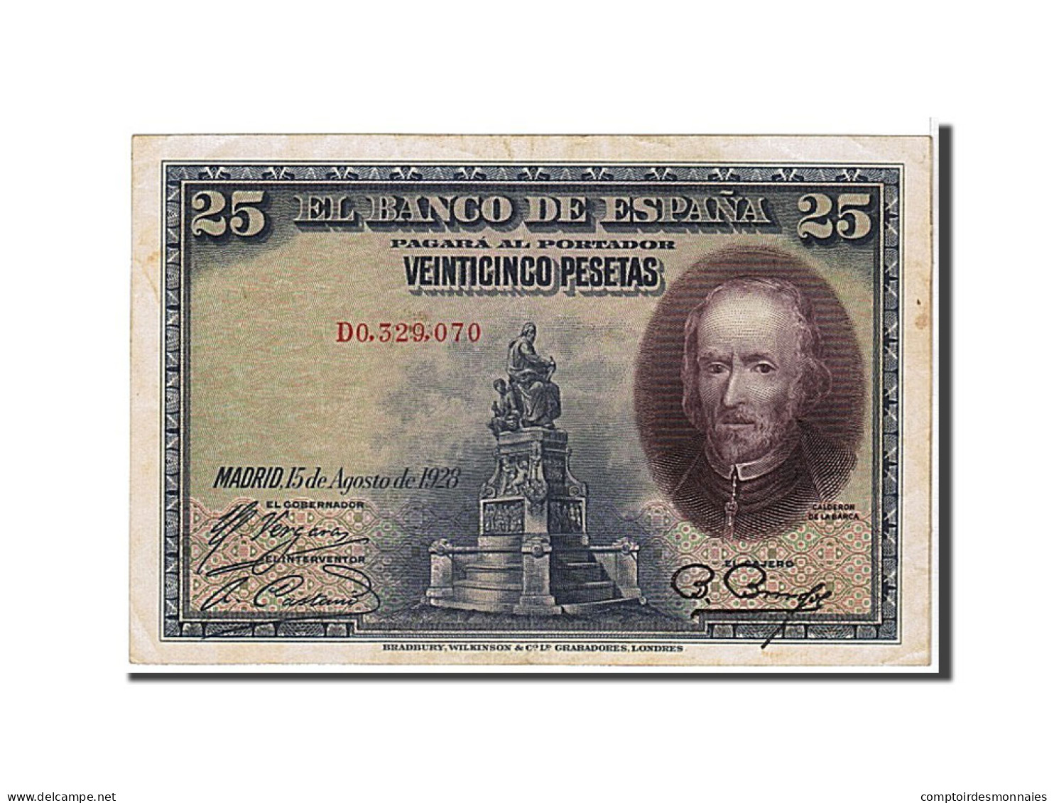 Billet, Espagne, 25 Pesetas, 1928, TTB - 1-2-5-25 Pesetas