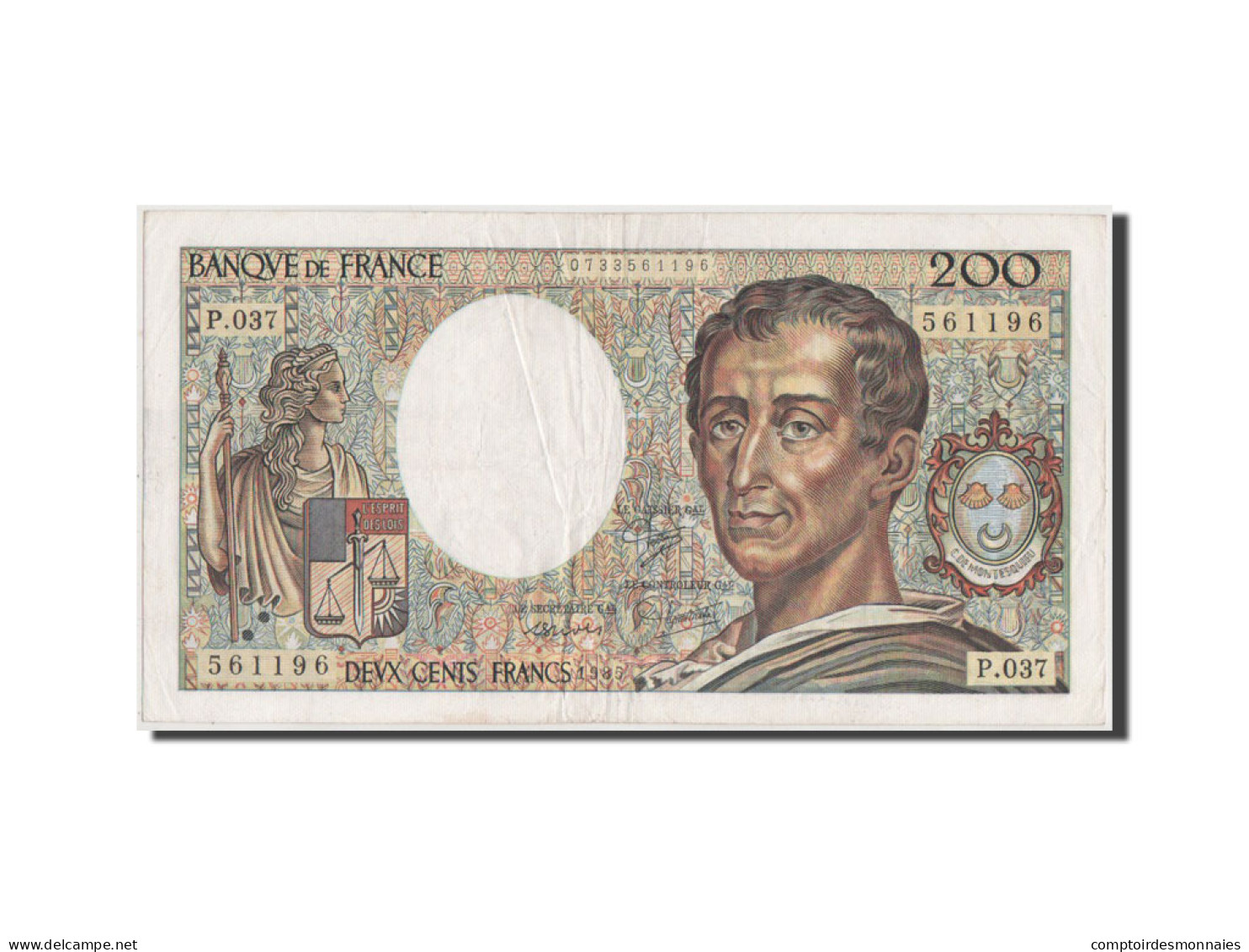 Billet, France, 200 Francs, 200 F 1981-1994 ''Montesquieu'', 1985, TTB - 200 F 1981-1994 ''Montesquieu''