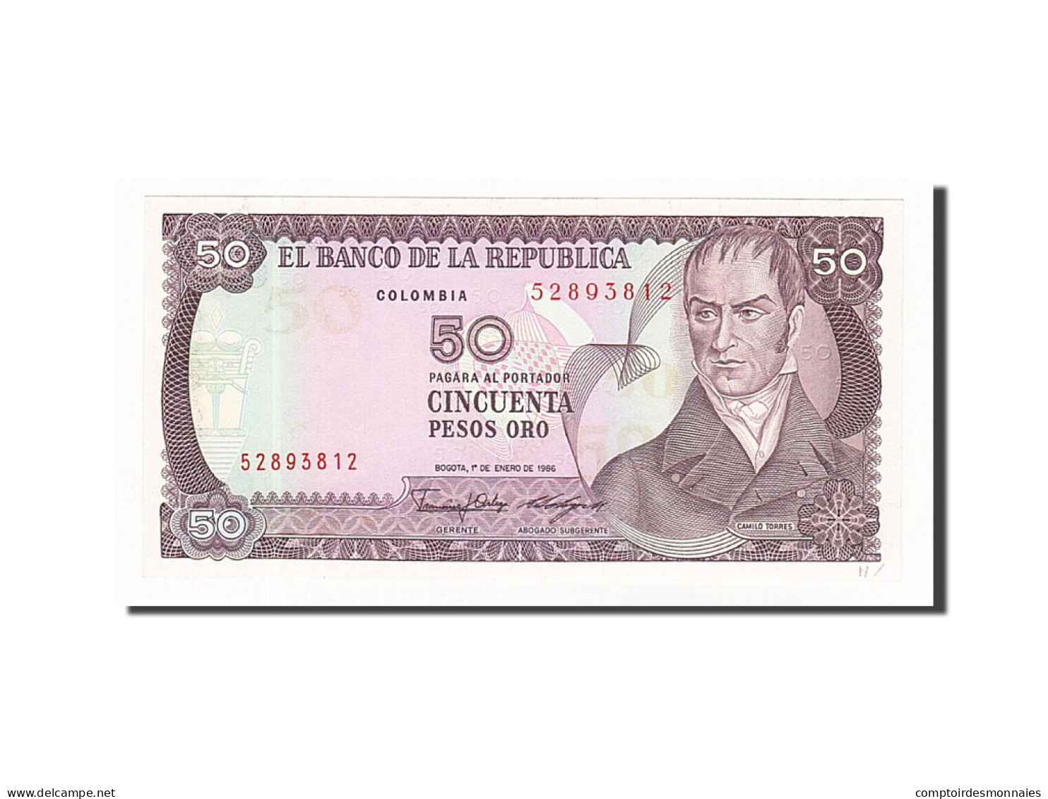 Billet, Colombie, 50 Pesos Oro, 1986, 1986-01-01, NEUF - Kolumbien