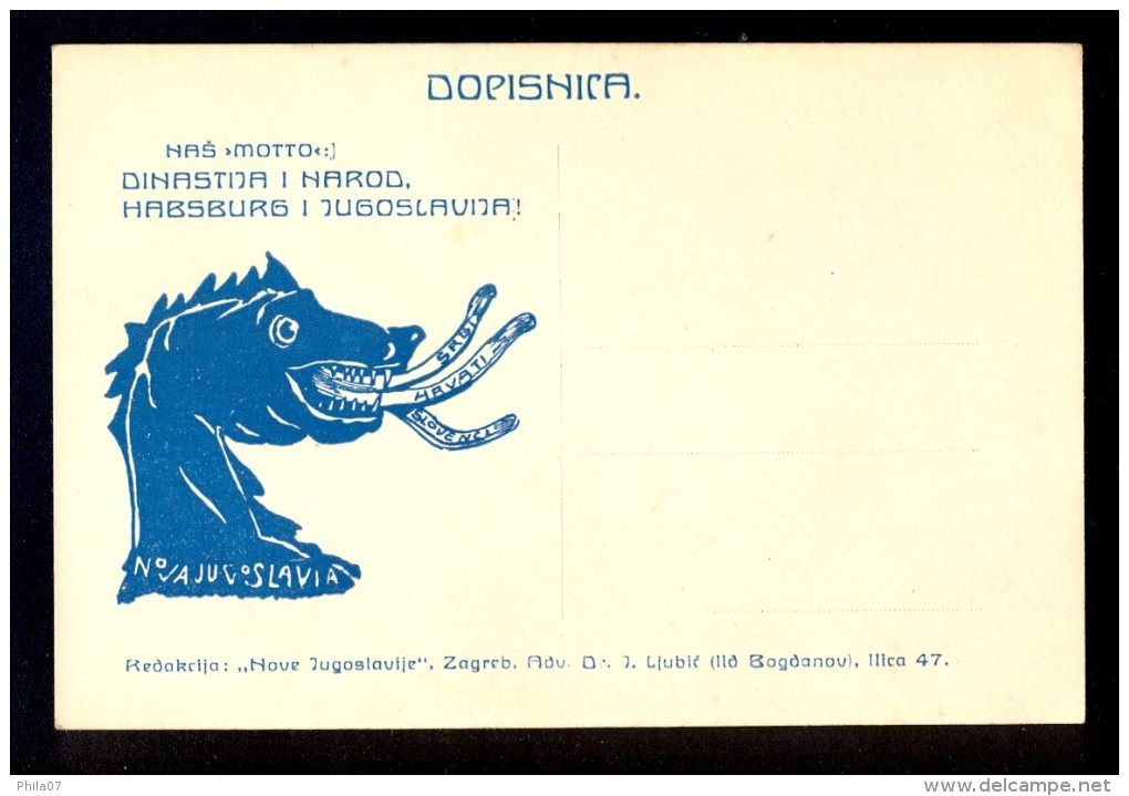 Illustrated Propaganda Card: Dynasty And People, Habsburg And Yugoslavia / Card Not Circulated - Autres & Non Classés