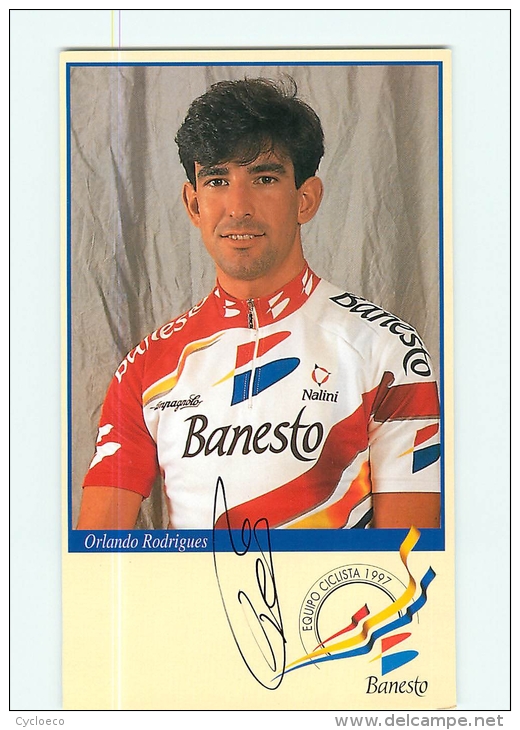 Orlando RODRIGUES , Autographe Manuscrit, Dédicace. 2 Scans. Banesto 1997 - Radsport