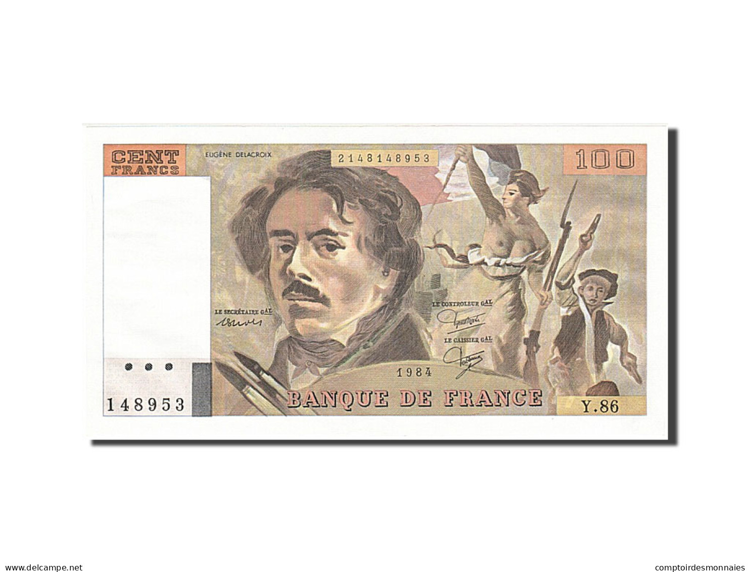 Billet, France, 100 Francs, 100 F 1978-1995 ''Delacroix'', 1984, SPL - 100 F 1978-1995 ''Delacroix''