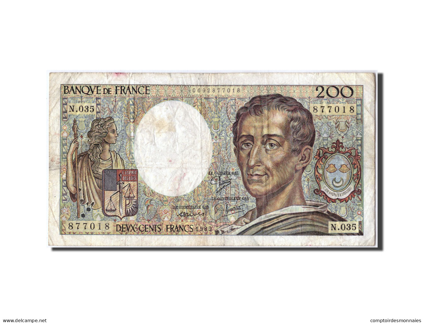 Billet, France, 200 Francs, 200 F 1981-1994 ''Montesquieu'', 1985, TB - 200 F 1981-1994 ''Montesquieu''