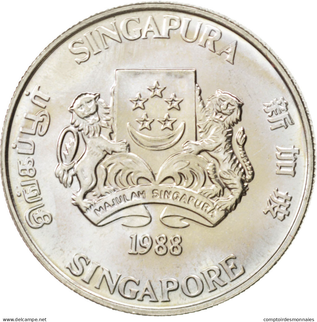 Monnaie, Singapour, 20 Cents, 1988, SPL, Copper-nickel, KM:52 - Singapour