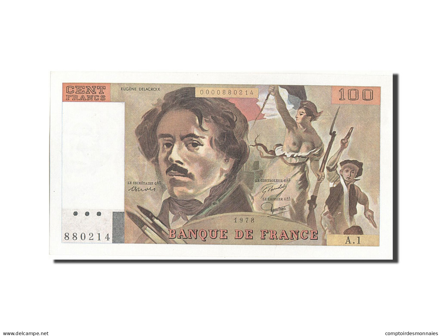 Billet, France, 100 Francs, 100 F 1978-1995 ''Delacroix'', 1978, SUP - 100 F 1978-1995 ''Delacroix''