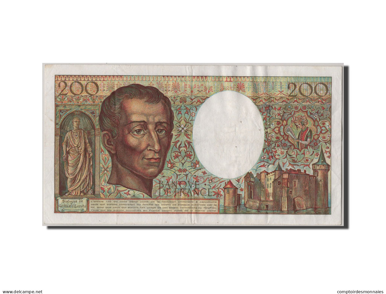 Billet, France, 200 Francs, 200 F 1981-1994 ''Montesquieu'', 1987, TTB - 200 F 1981-1994 ''Montesquieu''