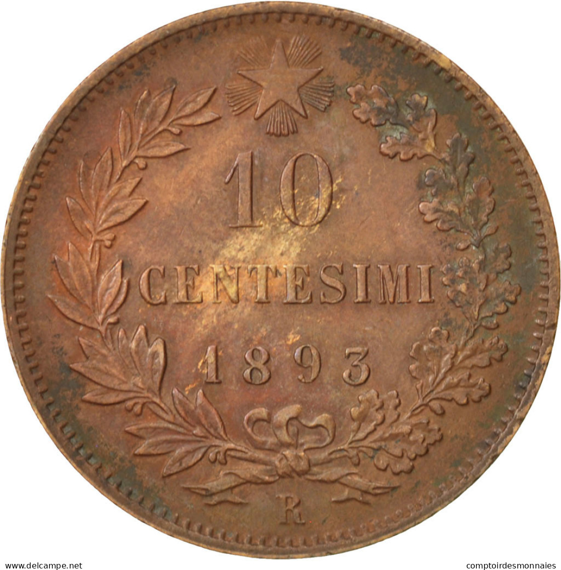 Monnaie, Italie, Umberto I, 10 Centesimi, 1893, Rome, SUP, Cuivre, KM:27.2 - 1878-1900 : Umberto I