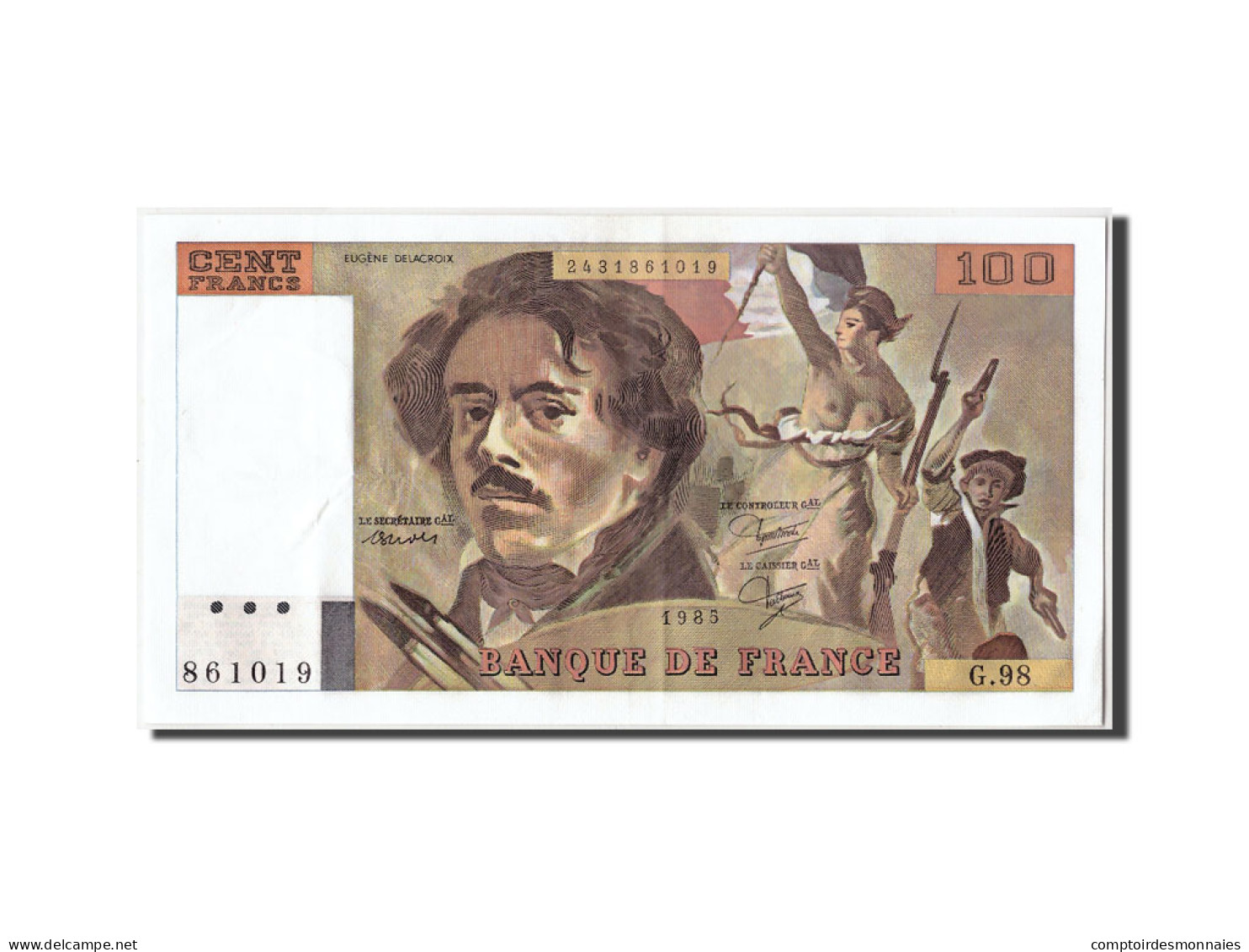 Billet, France, 100 Francs, 100 F 1978-1995 ''Delacroix'', 1985, TTB+ - 100 F 1978-1995 ''Delacroix''