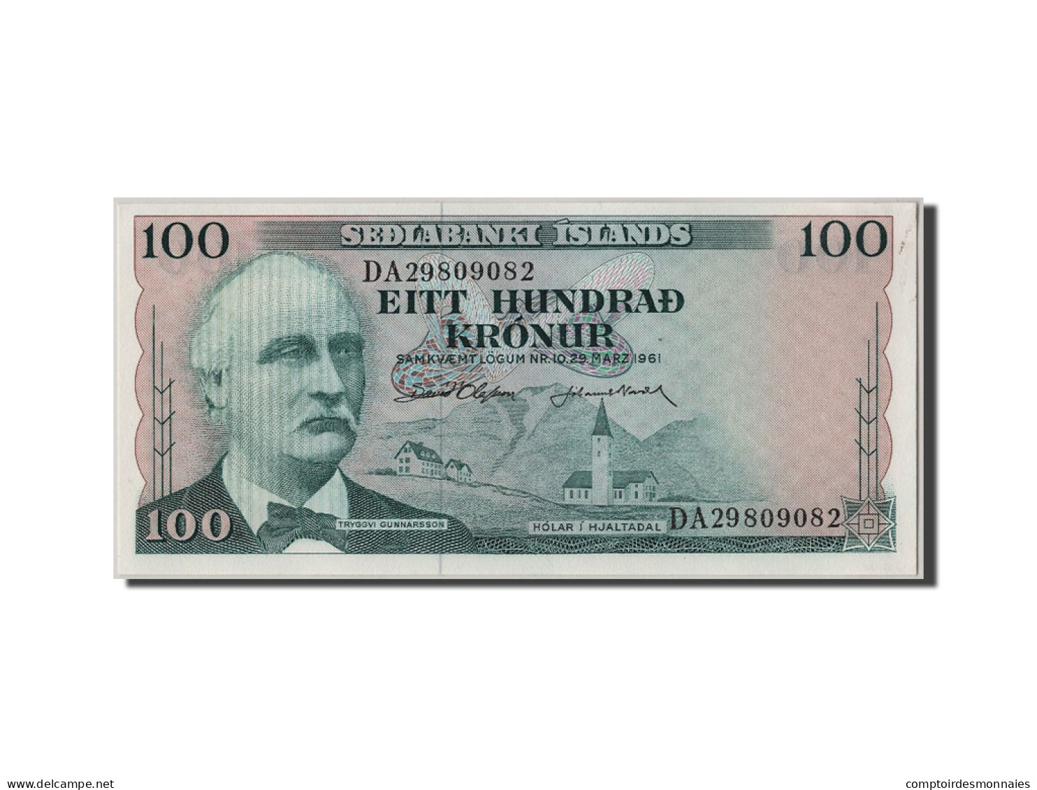 Billet, Iceland, 100 Kronur, 1961, 1961-03-29, NEUF - Island