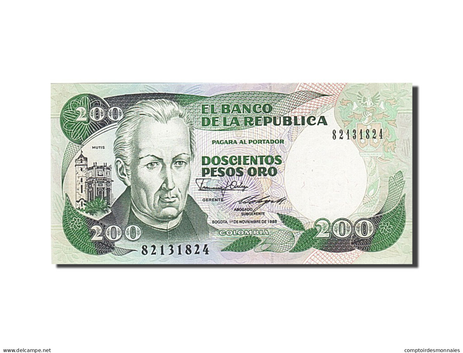 Billet, Colombie, 200 Pesos Oro, 1988, 1988-11-01, NEUF - Kolumbien