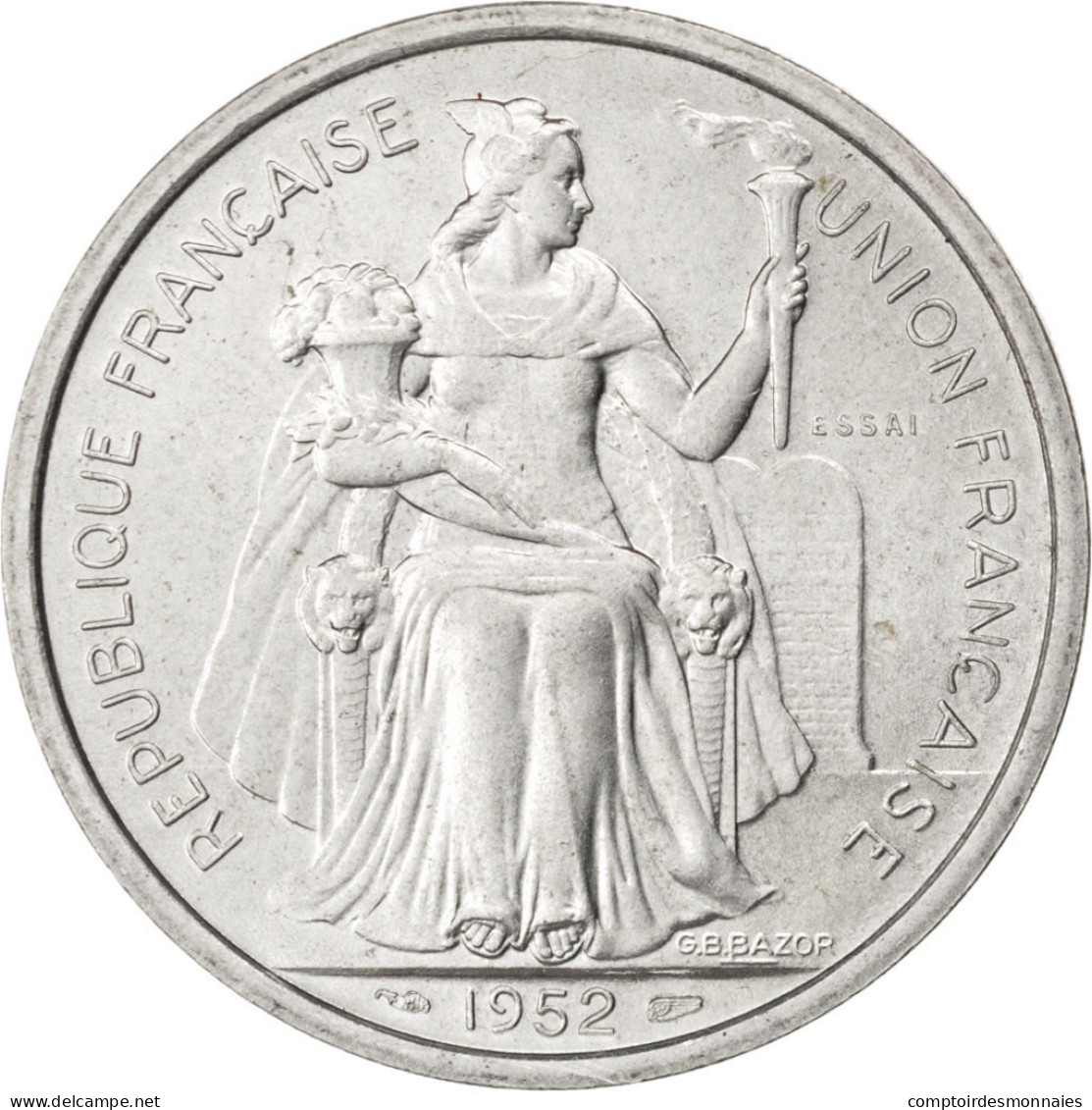 Monnaie, Nouvelle-Calédonie, 5 Francs, 1952, Paris, SUP+, Aluminium, KM:E10 - Nouvelle-Calédonie