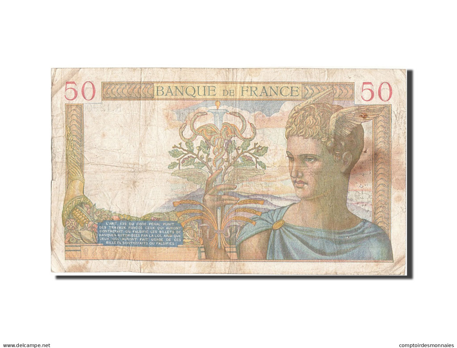 Billet, France, 50 Francs, 50 F 1934-1940 ''Cérès'', 1940, 1940-03-14, TB - 50 F 1934-1940 ''Cérès''