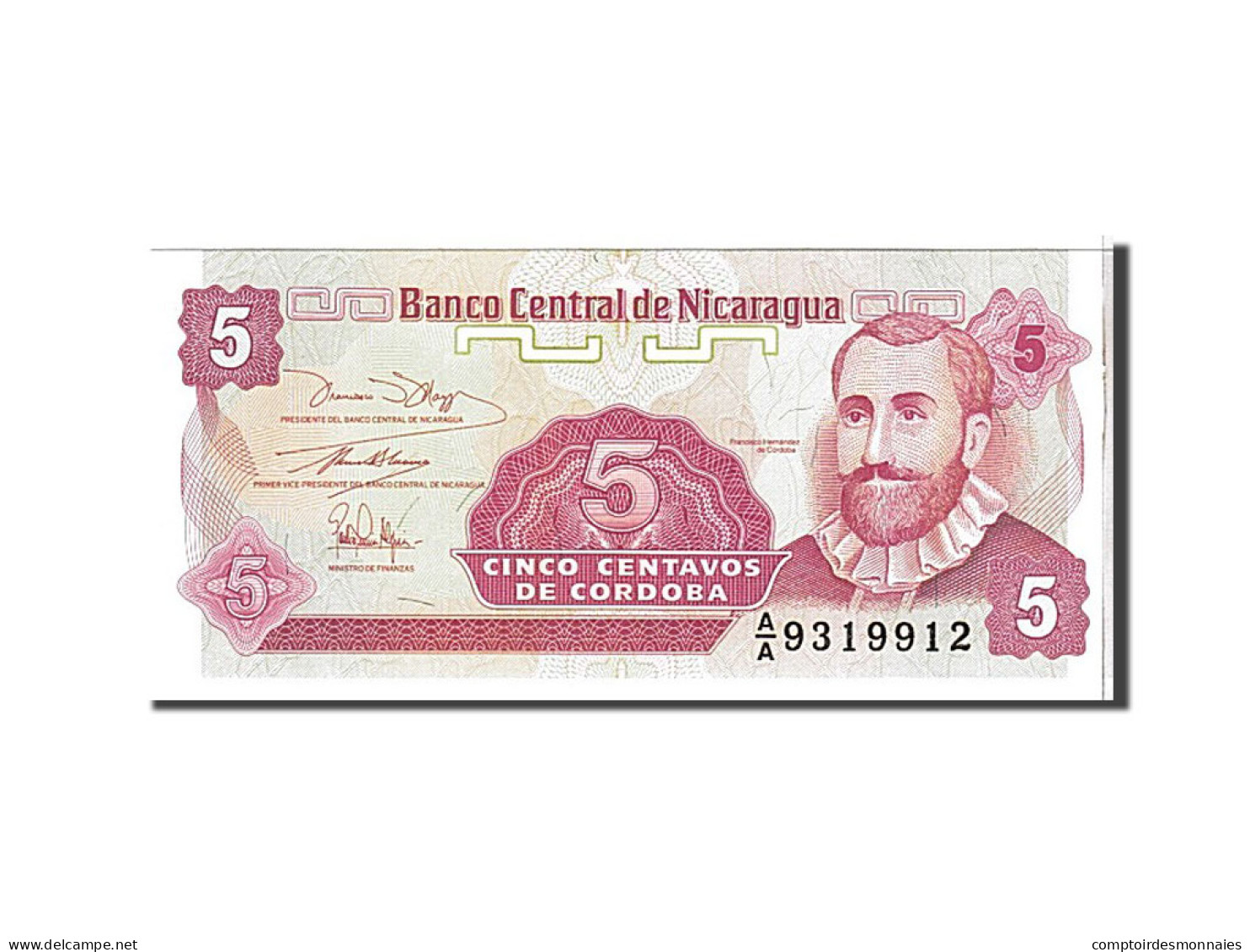 Billet, Nicaragua, 5 Centavos, 1991, KM:168a, NEUF - Nicaragua