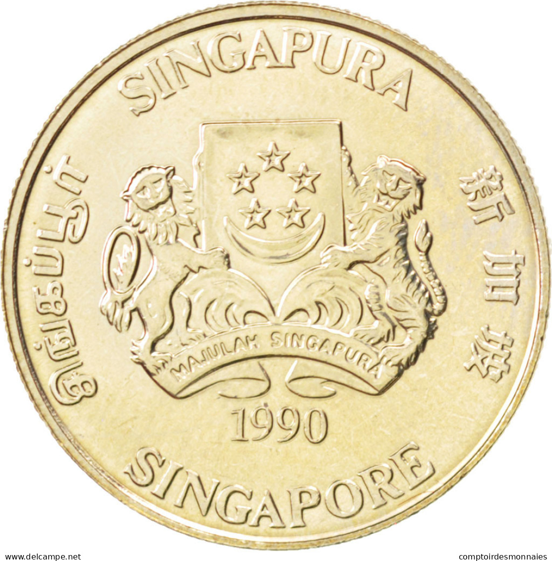 Monnaie, Singapour, 20 Cents, 1990, SPL, Copper-nickel, KM:52 - Singapore