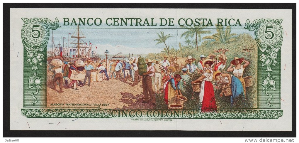 COSTA RICA 5 Colones  08.05.1972  # D8496442  P# 236b - Costa Rica