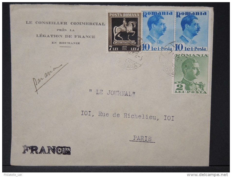 ROUMANIE - Enveloppe  Commerciale  Pour La France En 1939   LOT P4163 - Cartas & Documentos