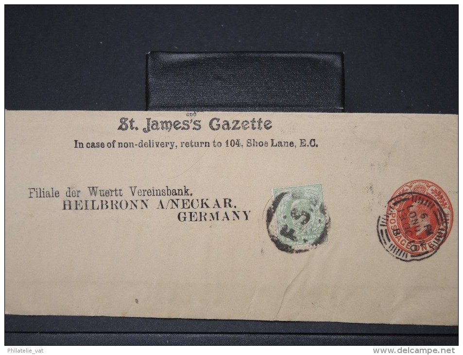 GRANDE-BRETAGNE-  Perforé " S.T.D." Sur Entier Postal De Londres Pour Allemagne En 1910      A VOIR  LOT P4180 - Perforés