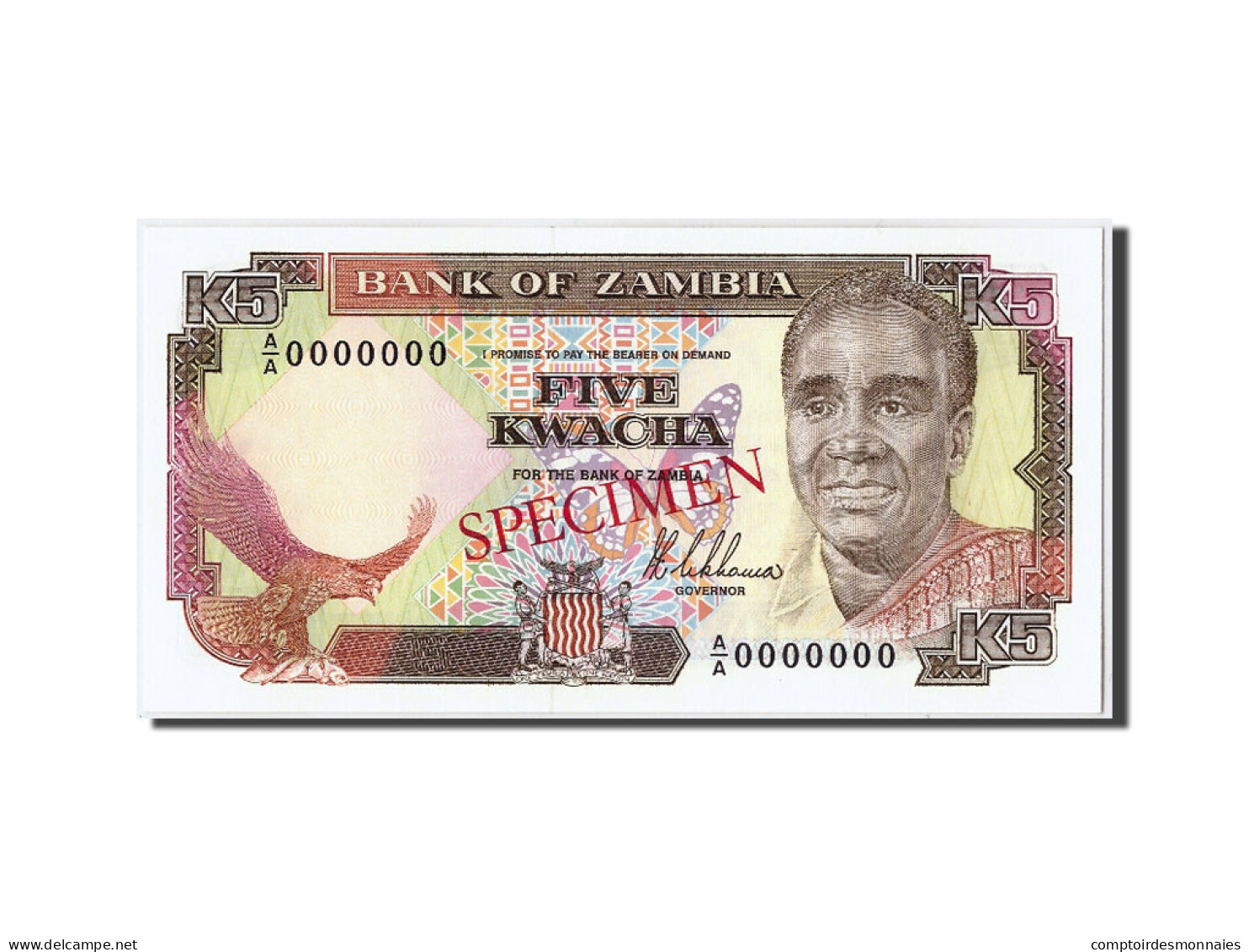 Billet, Zambie, 5 Kwacha, NEUF - Zambia