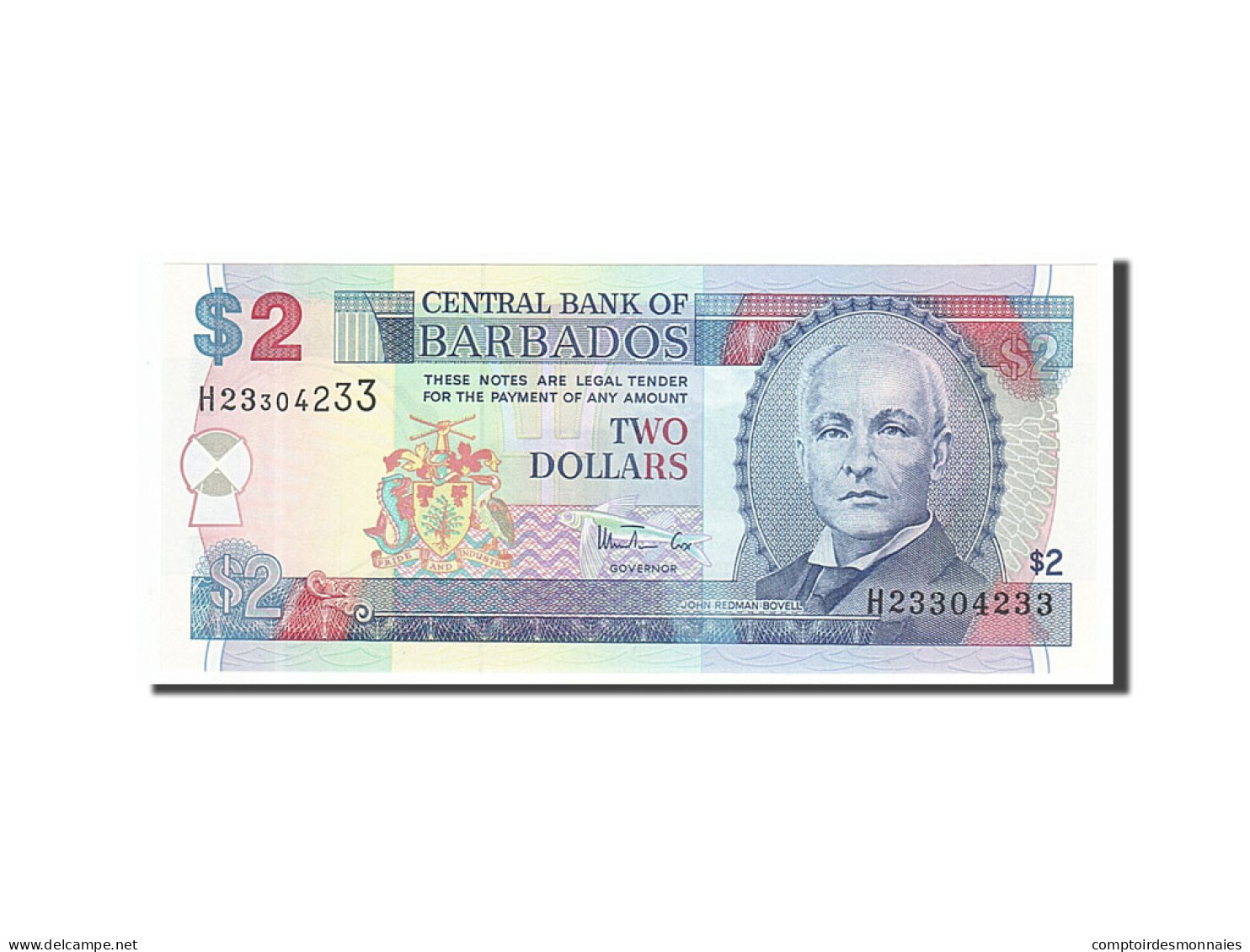 Billet, Barbados, 2 Dollars, 1999, NEUF - Barbades