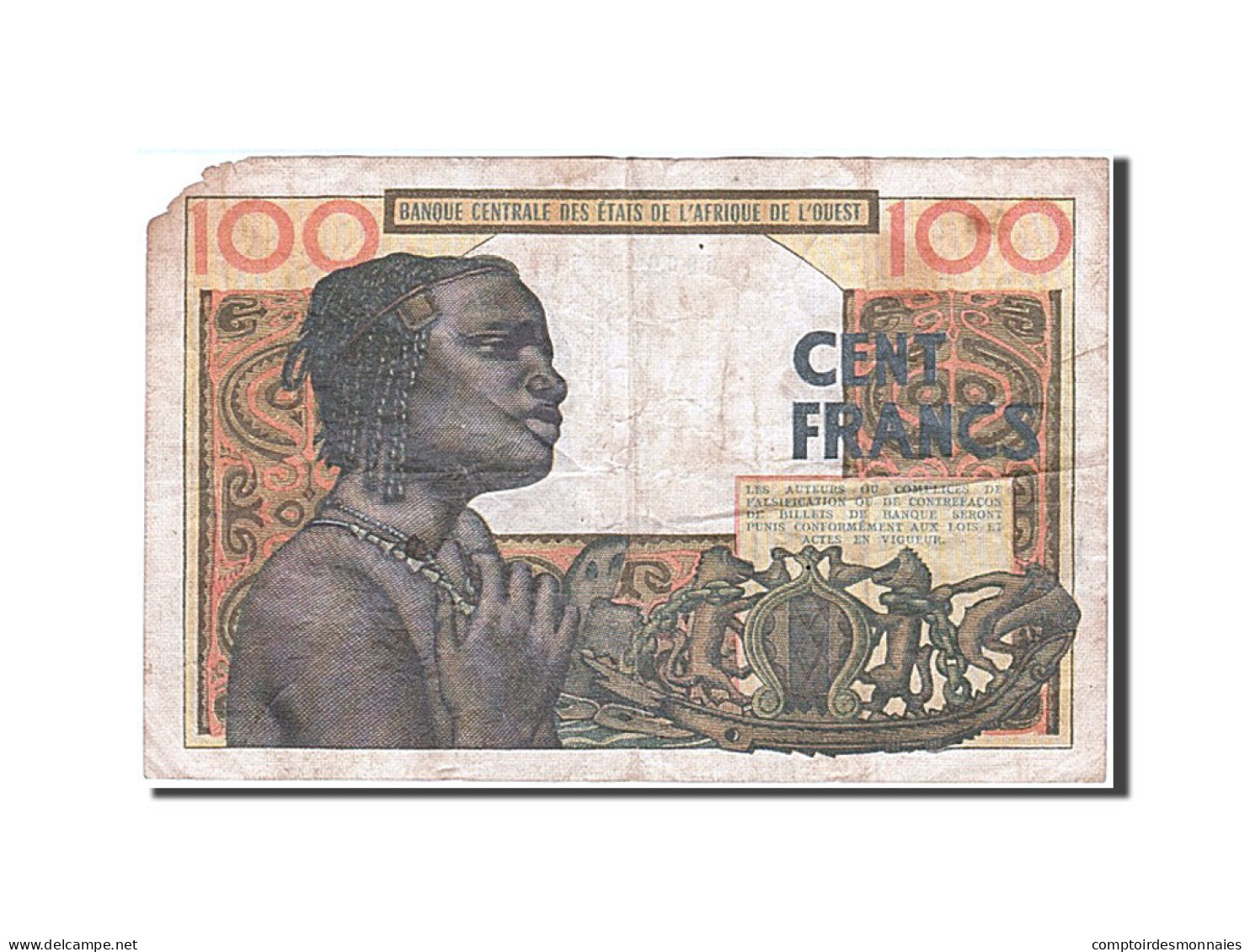 Billet, West African States, 100 Francs, 1959, B+ - Autres - Afrique