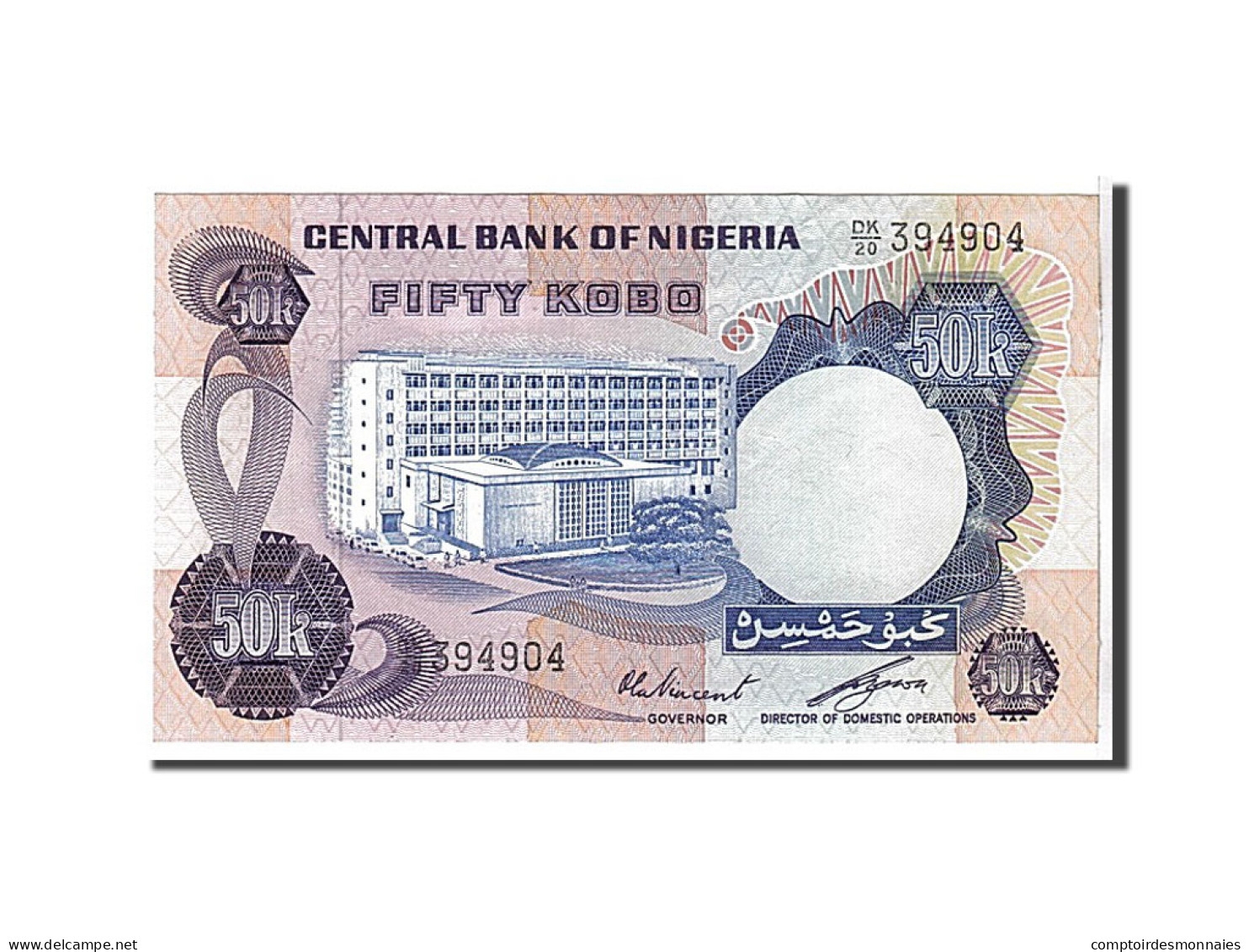 Billet, Nigéria, 50 Kobo, 1973, KM:14j, NEUF - Nigeria