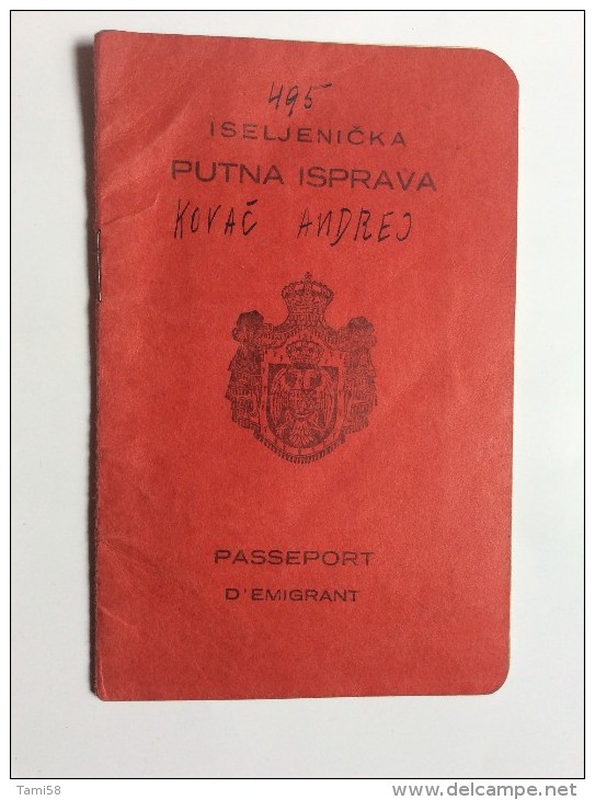 PASSEPORT D'EMIGRANT  PASSPORT REISEPASS  1928. KINDOM OF  SHS  CROATIA SLOVENIA SERBIA  - SKOFJA LOKA  - VISA TO CANADA - Historical Documents
