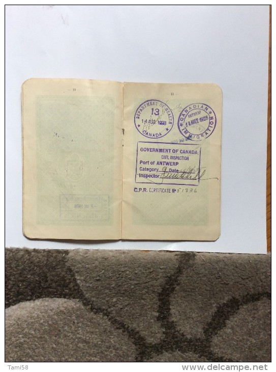 PASSEPORT D'EMIGRANT  PASSPORT REISEPASS  1928. KINDOM OF  SHS  CROATIA SLOVENIA SERBIA  - SKOFJA LOKA  - VISA TO CANADA - Historical Documents